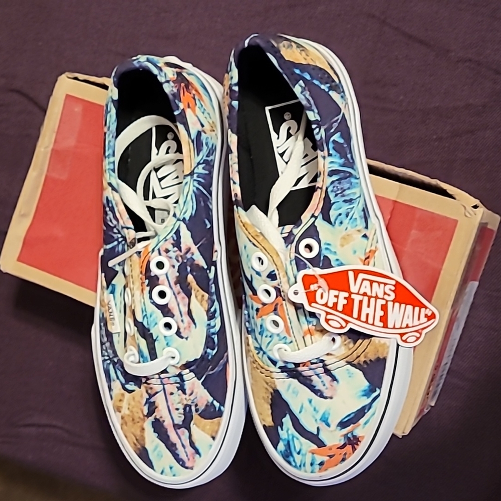 VANS AUTHENTIC TROPICAL MULTI/ BLACK SNEAKER W 5.0/ M 3.5 - Picture 2 of 10